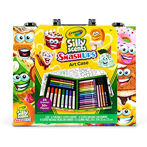 Crayola Silly Scents Mini Inspiration Art Case, Scented Crayons & Markers Set, Art Kit for Kids, Coloring Supplies, Travel Gifts for Kids, Ages 4+ - style: Silly Scents