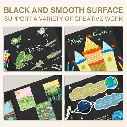 Chell 36x48 Large Size Corrugated Trifold Poster Boards, Black, 2 Pack - size: Large, 36x48 in
