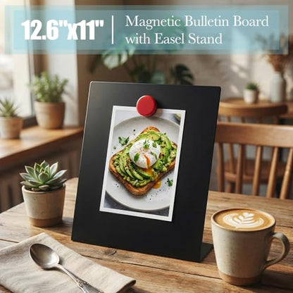 Fainne 2 Pcs Magnetic Stand Bulletin Board Metal, Black, 12.6 x 11 Inches - color: Black, size: 12.6 x 11 Inches