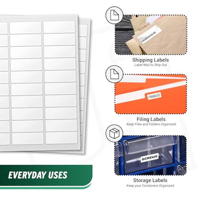 Blank Rectangle Labels, White, 2.625" x 1" - size: 2.625" x 1"