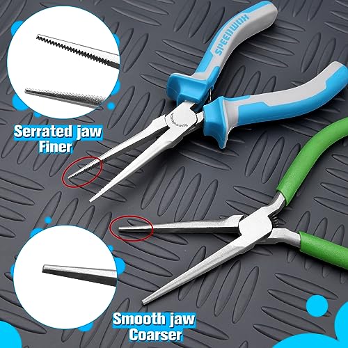 SPEEDWOX Fine Tips Long Nose Pliers For Jewelry Making and Fishing - Serrated Jaw, Thin Needle Nose, Wire Looping and Bending - style: Fine Tips Needle Nose
