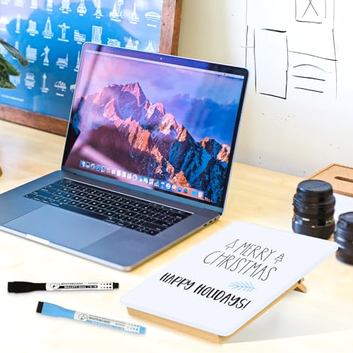 Desktop Glass Whiteboard, 9.5"x 6.7" Desk Dry Erase Board with Wood Stand - color: Stand-white a