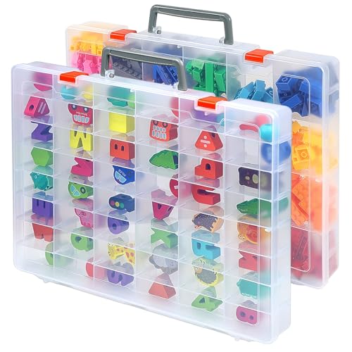CGCG 2-Pack 48-Compartment Clear Plastic Organizer Box 14.37x10.63