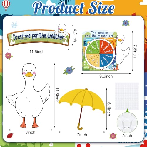 Gilprop 58 Pcs Dress for Weather Bulletin Board Set for Classroom, Goose - style: Goose