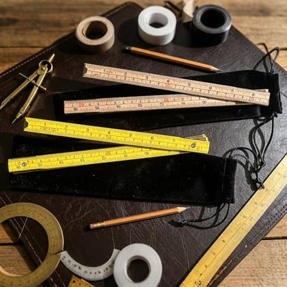 Folding Wooden Ruler 2 Pack, 6.6 FT, Foldable Yard Stick with US and Metric - color: Natural Wood+Yellow