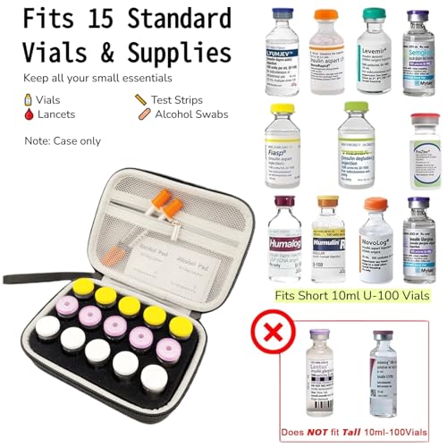 Peptide Case for Fridge, Peptide Case for 5-10ml Vials-15 Slots - size: 10ml-15 Slots