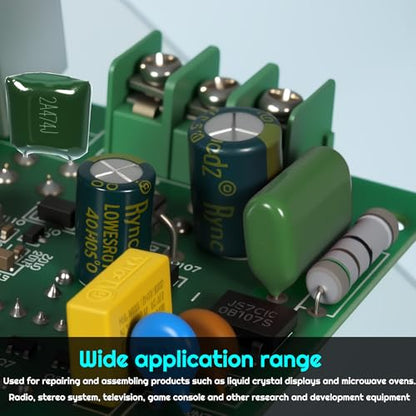 24 Value 740Pcs Metalized Mylar Polyester Film Capacitors Kit