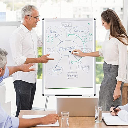VIZ-PRO Whiteboard Easel, 36 x 24 Inches, Portable Stand Dry Erase Board - size: 36 x 24 Inches - With Flipchart Pad