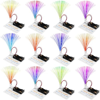 12 Bulk STEM Kits for Kids 8-12 Crafts, Science Projects Classroom Activities, Fiber Optic Light Experiments Craft Kit, Simple Electrical Circuits 4th 5th Grade, STEAM Return Gifts 8 9 10 11 Year Old