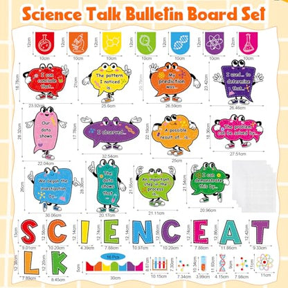 Honoson 53 Pcs Science Bulletin Board Set, Science Classroom Decor, Vibrant - style: Vibrant