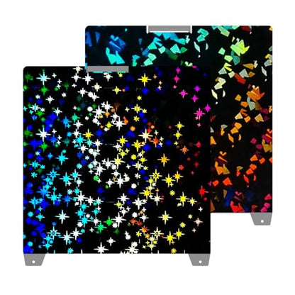 K2 Plus Build Plate 370x370mm Double Sided Textured Flake+Star Spring Steel Sheet Heated Bed Flexible 3D Printer Platform for Creatily K2 Plus 3D Printer Replacement - style: Flake+Star