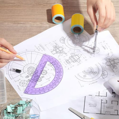 EBOOT Drawing Compass and 6 in Protractor Geometry Set, Purple - color: Purple