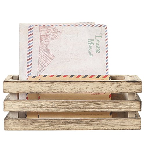 MyGift Magnetic Bins, Set of 3 Magnetic Dry Erase Marker Holder for Whiteboard, Burnt Wood Desktop Office Supplies Organizer Crates