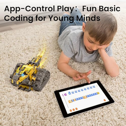 Sillbird Robot Building Kit with APP & Remote Control Gifts for Boys 8-13 - color: 1-yellow