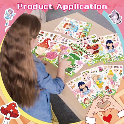 24 PCS Fairy Stickers for Kids, Make a Face Sticker, Make Your Own Stickers - style: Fairy