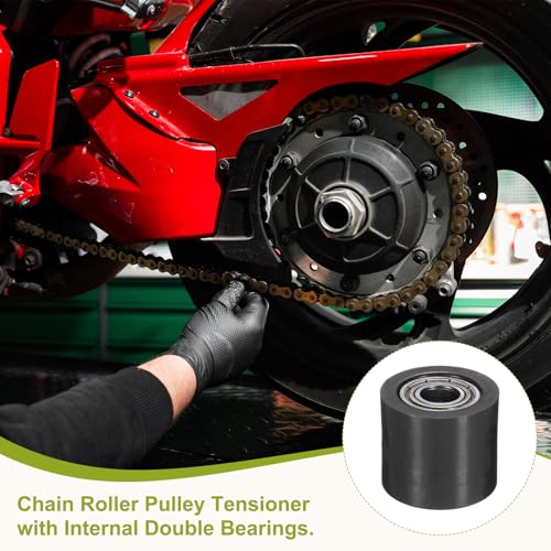 Generic 10mm Roller Pulley Tensioner, Chain Roller Pulley Tensioner Mini Bike Parts Nylon Cylinder Type Guide Wheel Chain Guide Slider for Mini Motorcycle Dirt Bike, Black