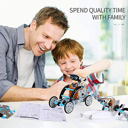 Lucky Doug 12-in-1 Solar Powered Robot Building Kits Toys - color: Grey
