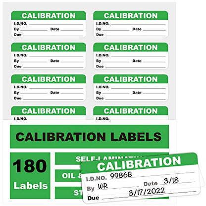 Self-Laminating Calibration Labels, 1.75''×0.63'', Waterproof Indoor/Outdoor Inspection Stickers for Metal & Plastic, Removable Residue-Free Adhesive, NIST/ISO-9000 Compliant, 180-Pack - size: 1.75 X 0.63 Inches