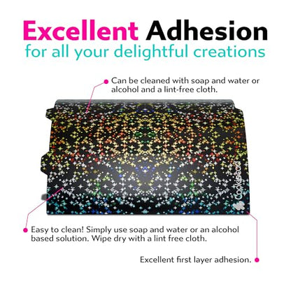 Cookiecad Cookie Sheet - Holographic 3D Printer Build Plate - Double Sided Reflective 3D Printer Bed, Flexible Spring Steel 3D Printer Platform (Chromatic Shatter, 180x180) - size: 180x180, style: Chromatic Shatter