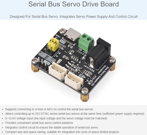 Serial Bus Servo Driver Board with Servo Power Supply and Control Circuit, Suitable for ST/SC Series Serial Bus Servos, Supports Controlling up to 253 ST/SC Series Serial Bus Servos at the Same Time - color: Bus Servo