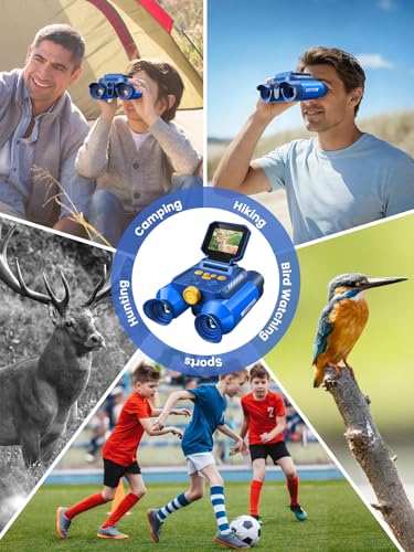 Acoath Binoculars for Kids with Night Vision Camera, Kids Telescope, 10X Optical Zoom, Magic Adventures Telescope Toys Gifts for Age 3, 4, 5, 6, 7, 8, 9, 10+ Years Old Boys Girls - color: Blue