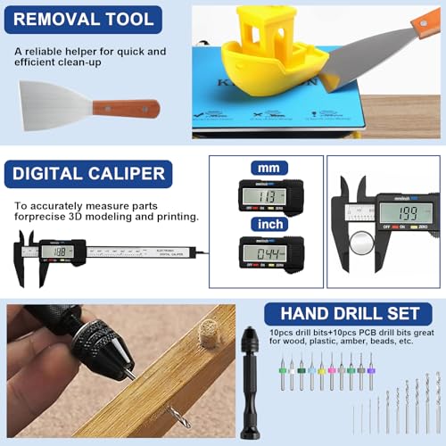 201PCS 3D Printer Tools Kit, 3D Printer Accessories for 3D Printer Modeler Basic Tools Diverse,Including Nozzle Cleaning Kit,Polishing Machine,Deburring Tool for Remove/Trim and Finish 3D Print - style: 201PCS