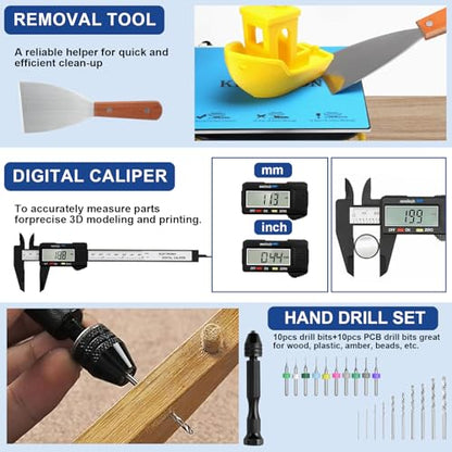 201PCS 3D Printer Tools Kit, 3D Printer Accessories for 3D Printer Modeler Basic Tools Diverse,Including Nozzle Cleaning Kit,Polishing Machine,Deburring Tool for Remove/Trim and Finish 3D Print - style: 201PCS