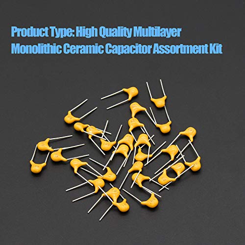 DYWISHKEY 24Value 720PCS DIP Monolithic Multilayer Ceramic Chip Capacitors Assortment Kit, 0.1uF-100nF Ceramic Capacitor Set