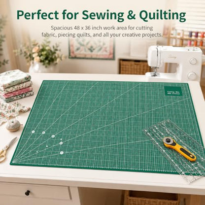 Self Healing Cutting Mat 48" x 36", Double Sided Grid，Green - color: Green, size: 48"L x 36"W