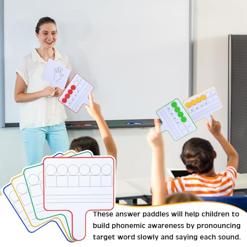 Seajan 12 Pcs Magnetic Answer Board Dry Erase Double Side Handheld, Multi - color: Multi