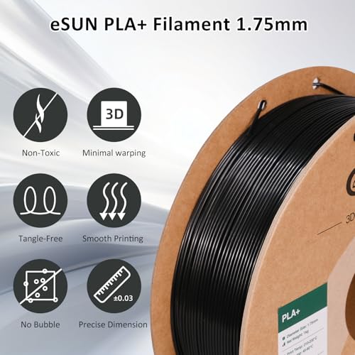 eSUN PLA+ Filament 1.75mm Black 1KG,PLA Pro 3D Printer Filament - color: 1kg-black