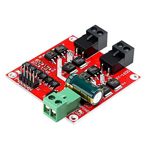 DROK DC Motor Driver, L298 Dual H Bridge Motor Speed Controller DC 6.5V-27V 7A PWM Motor Regulator Board 12V 24V Electric Motor Control Module Industrial 160W with Optocoupler Isolation - style: 160W