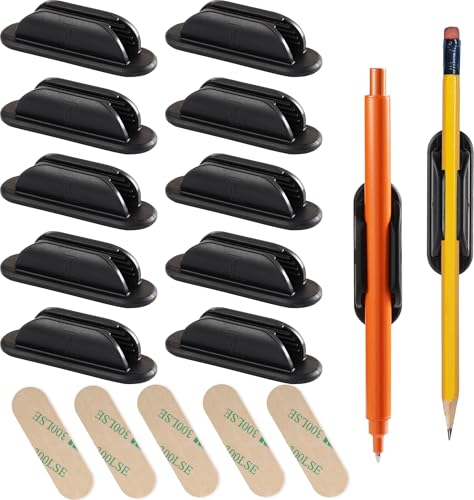 Tiizze Silicone Adhesive Pencil Holders for Classroom & Desk, 10 Pack Black - color: Black