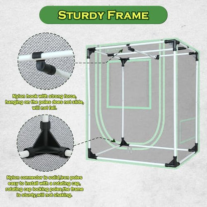 Small Grow Tent 18"x30"x36" 600D Mylar Hydroponic Grow Tents - size: 18"x30"x36"