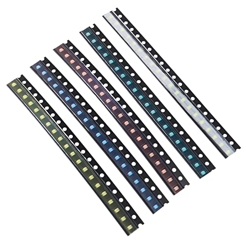 0805 SMD LED Kit 100pcs 5 Colors SMD LED Diode Lights Kit Super Bright Lighting Bulb Lamps,Electronics Components Light,Emitting Diodes (Mini Chip 0.08 x 0.05 inch) - style: 0805