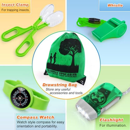 Bug Catcher Kit & Outdoor Explorer Kit for Kids, 10 Pcs Bug Catching Kit - color: Green