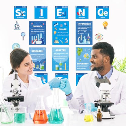 26 PCS Science Classroom Decorations, Science Posters Bulletin Board Sets Scientist Classroom Wall Decoration Cutouts for Middle High Schools Teacher Decor Supplies