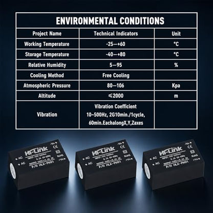 3-Pack AC to DC Power Converter Module, 100-240VAC to 5VDC