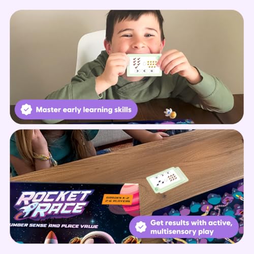 The Fidget Game Rocket Race - Math Board Game for Kids Ages 5-8 Grades K-2