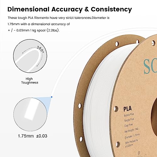 Sovol 3D Printer PLA Filament 2kg Spool Printing Materials, Black+White - color: Black & White, size: 2 KG