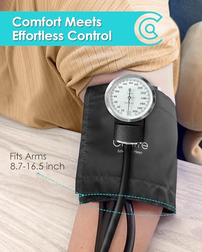 Blood Pressure Cuff Manual with Stethoscope & Penlight for Nurses - color: Black, style: With Basic Stethoscope & Penlight
