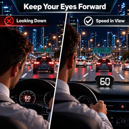 GPS Speedometer for Car MPH, Digital Speedometer for Car, Car Speedometer - color: White