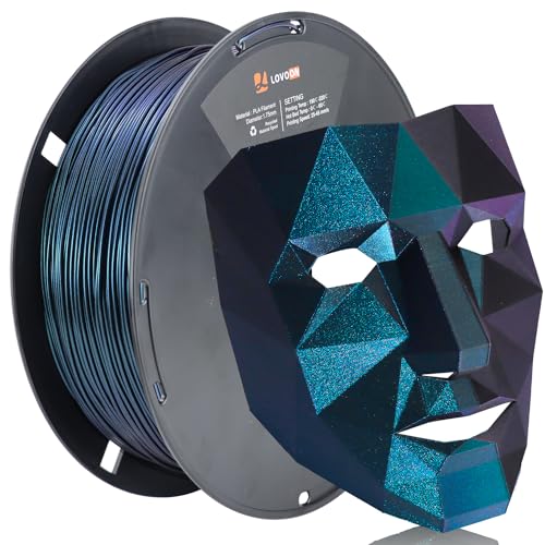 LOVOON 3D PLA Filament 1.75mm Sparkle Glitter, Burnt Titanium 3D Printer Filament, Sparkle in Sunlight Filament, Subtle Glitter Color Change, Galaxy Blue(Light Blue), 1KG(2.2lbs)/Spool - color: Glitter Blue, size: 1 kg