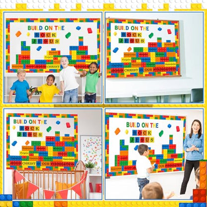 Epakh Christian Bulletin Board Set Building Blocks Classroom Decorations - style: Jesus Christ