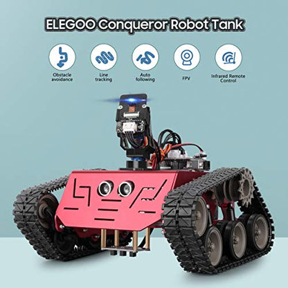 ELEGOO Conqueror Robot Tank and UNO R3 Complete Starter Bundle for STEM