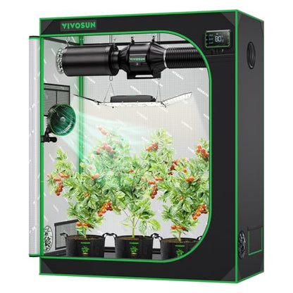 VIVOSUN S425 2x4 Grow Tent 48"x24"x60" High Reflective Mylar Tent - size: 48"x24"x60"
