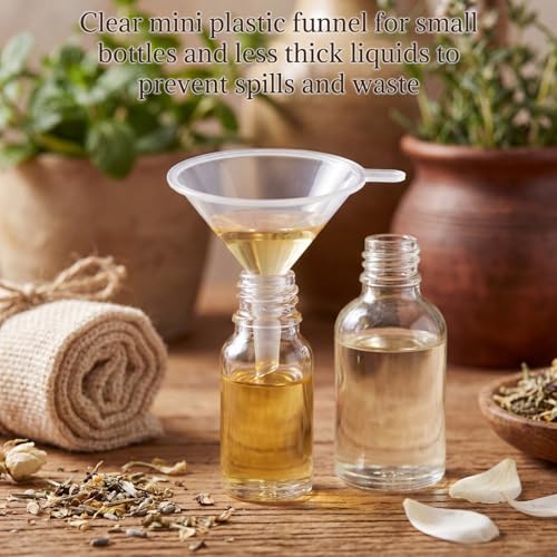 Hoolerry 100 Pcs Small Funnels for Filling Small Bottle Mini Funnel, 2.16''