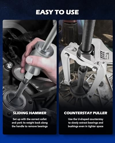 OMT 30pc Bearing Puller & Blind Hole Bearing Race and Seal Extractor Kit - color: Blue Case, size: 30pc Bearing Puller & Splitter Kit