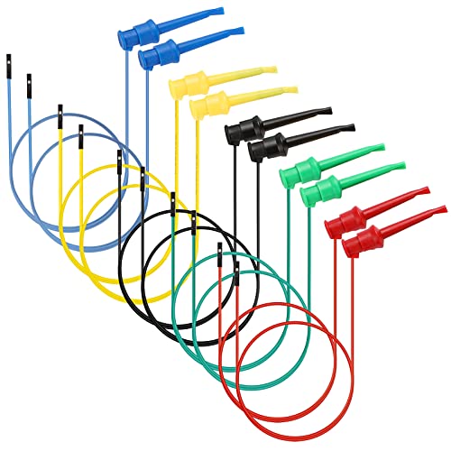 Sumnacon 10Pcs Test Hook to Female Jumper Wires for Electrical Testing