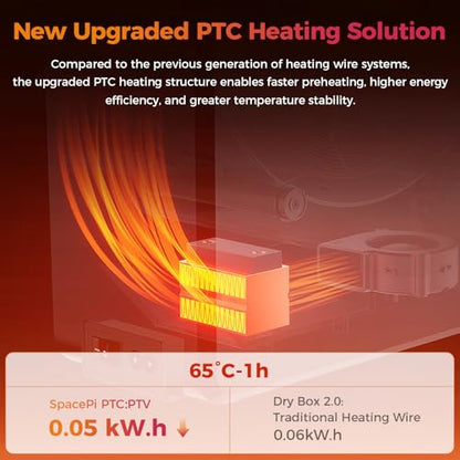 Creality 2026 New Upgrade Filament Dryer Box Pro, Space Pi SE with High PTC Efficiency & Precision Sensor for 1KG Spools 45~65℃, 3D Printer Filament Dehydrator for PLA PETG ABS ASA TPU - size: Dryer Box 2.0
